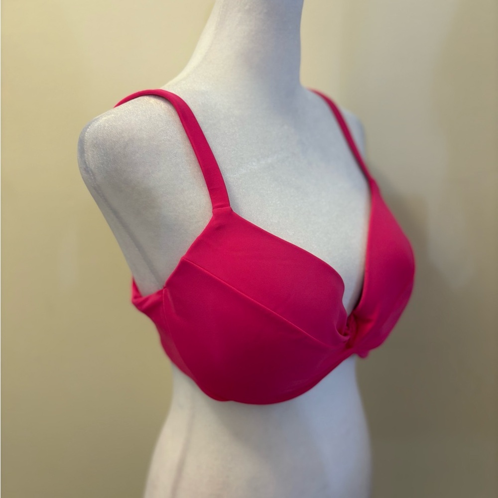 Victoria’s Secret Hot Pink Twist Front Bikini Top Size 36D - Picture 5 of 15